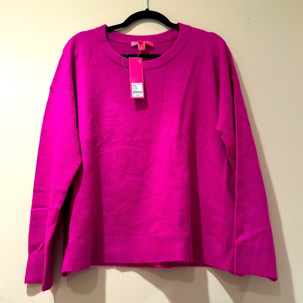 Lilly Pulitzer Bellista sweater xl wild fuschia nwt